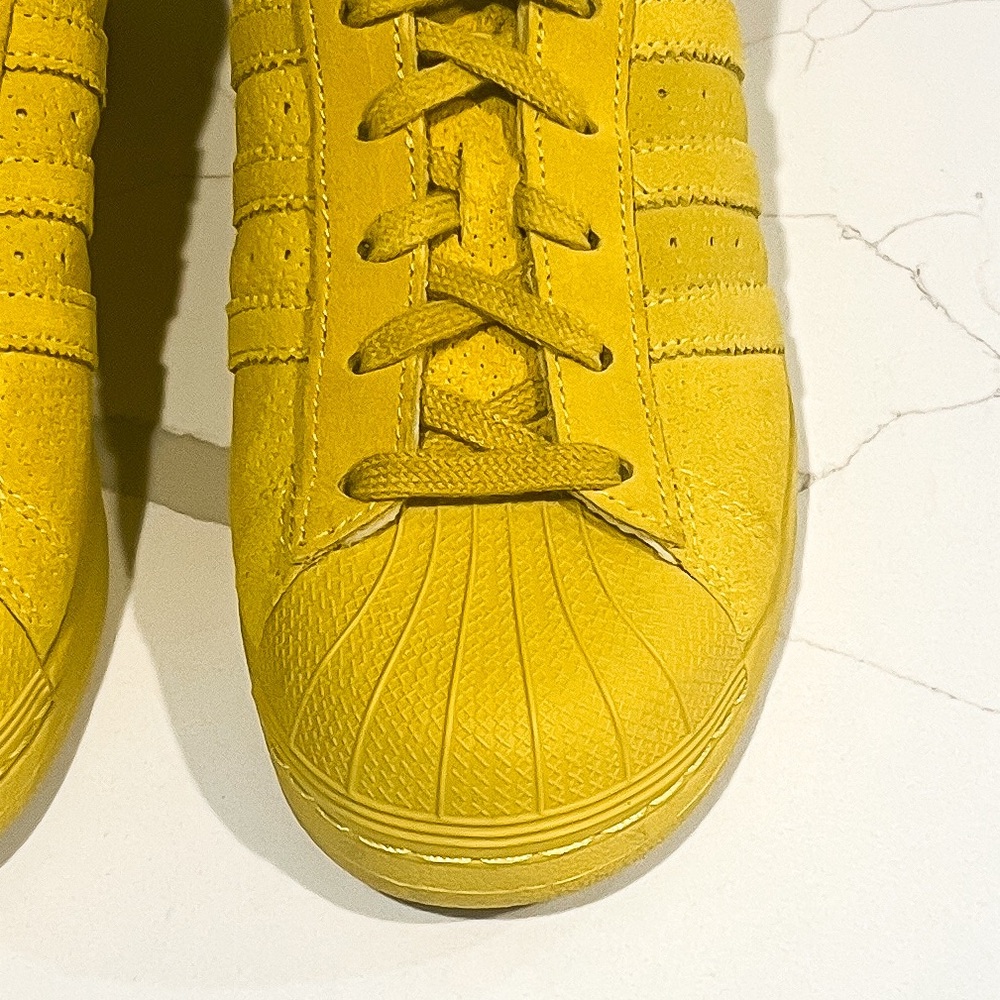 Adidas Superstar Shell Toe Yellow Sneaker Mens Sz 5.5 - Picture 7 of 16
